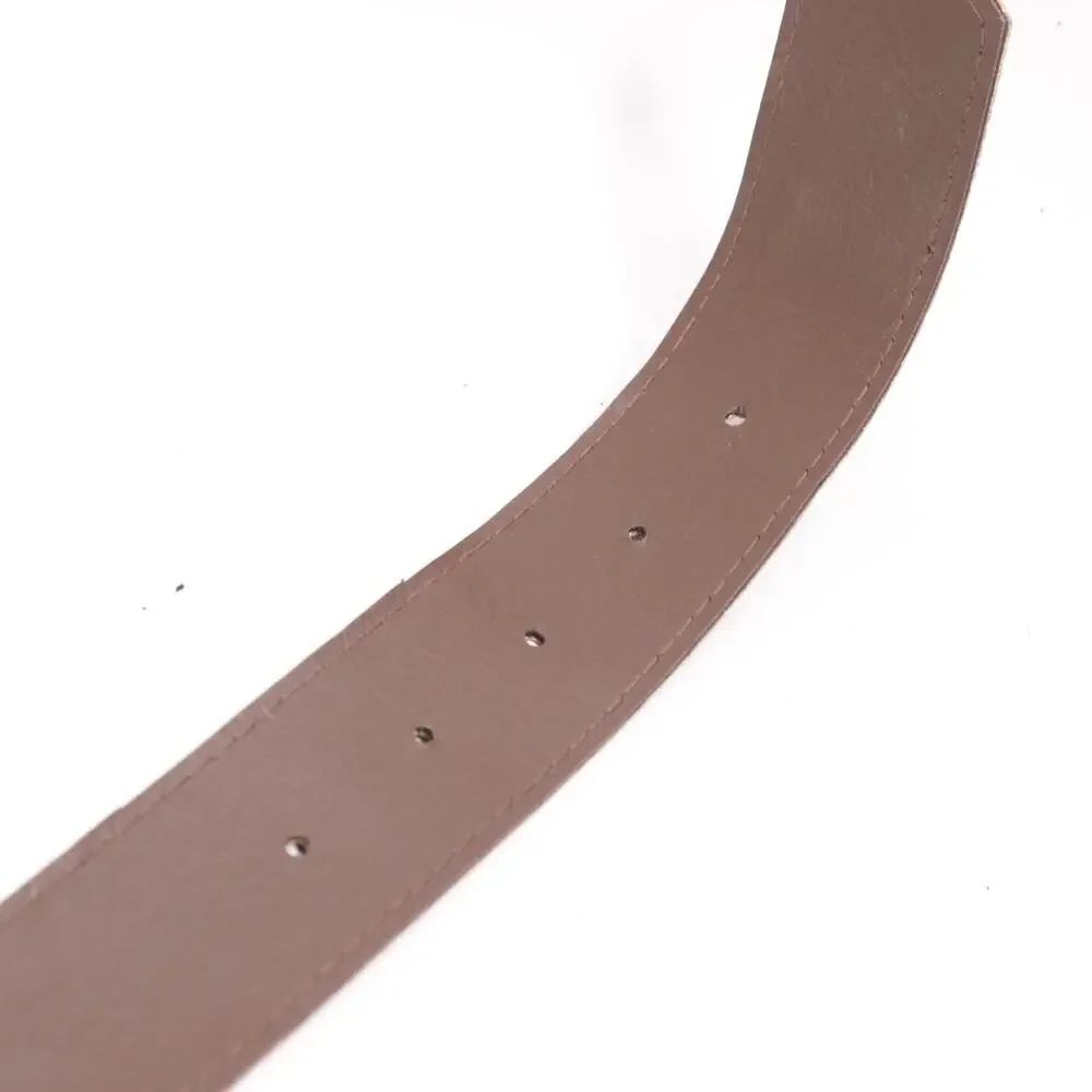 Vtg Faux Lizard Waist Belt Women 10 Cocoa Brown Textured Wide Gold Tone Buckle